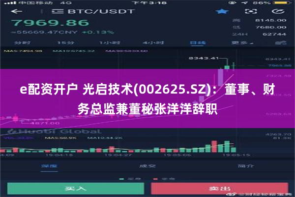 e配资开户 光启技术(002625.SZ)：董事、财务总监兼董秘张洋洋辞职